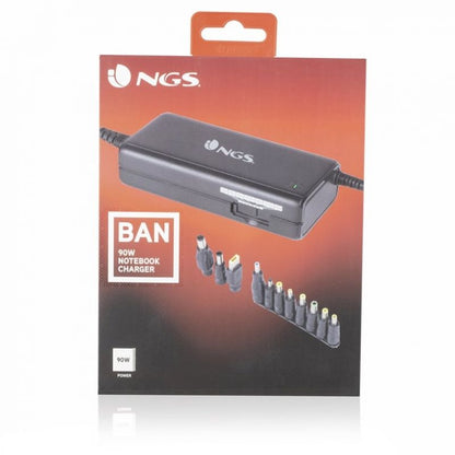 Cargador de Portátil NGS BAN/ 90W/ Manual/ 11 Conectores/ Voltaje 12-20V